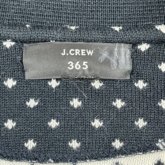 J Crew 365 Jacket Womens Medium Black Polka Dot Merino Wool Blend Knit Coat - Picture 5 of 9